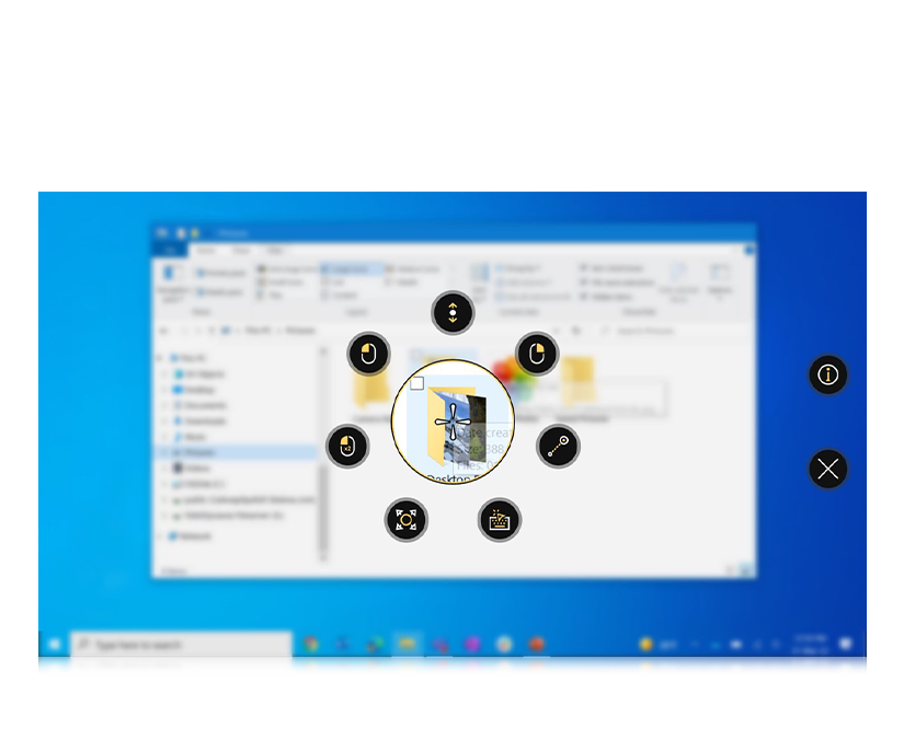 Tobii Dynavox TD Control: Interaktionsmenu, som bruges med File Manager