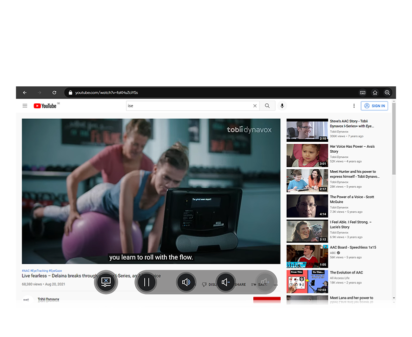 TD Browse fra Tobii Dynavox: multimediefunktion på en video
