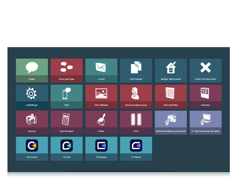 Tobii Dynavox Communicator 5: Hjemmeskærm