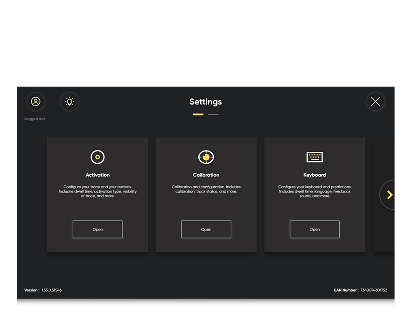 Tobii Dynavox TD Control: Indstillinger 