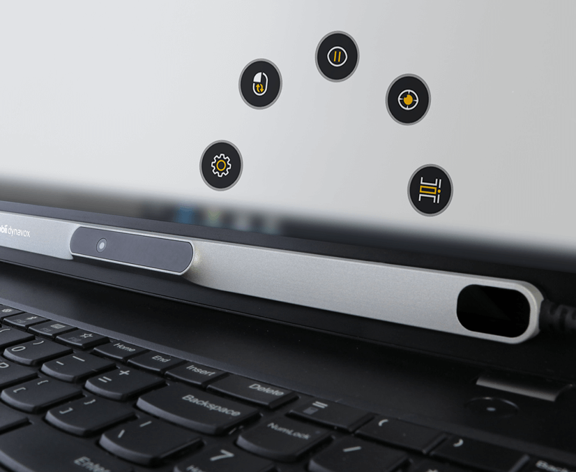 Tobii Dynavox PCEye-øjenstyringsmodul brugt med TD Control.