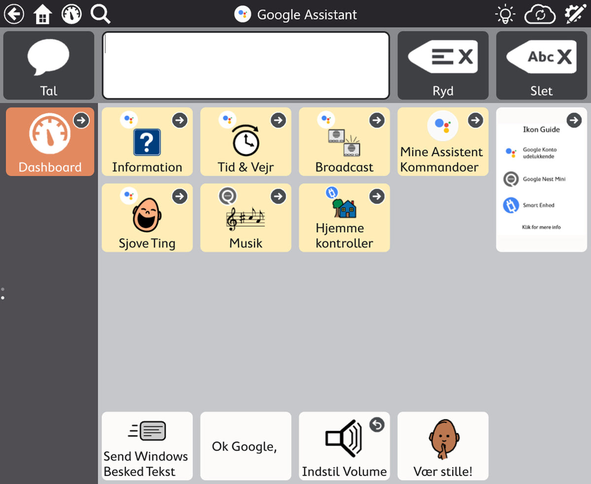 Tobii Dynavox TD Snap: ASK-app med Google Assistant 