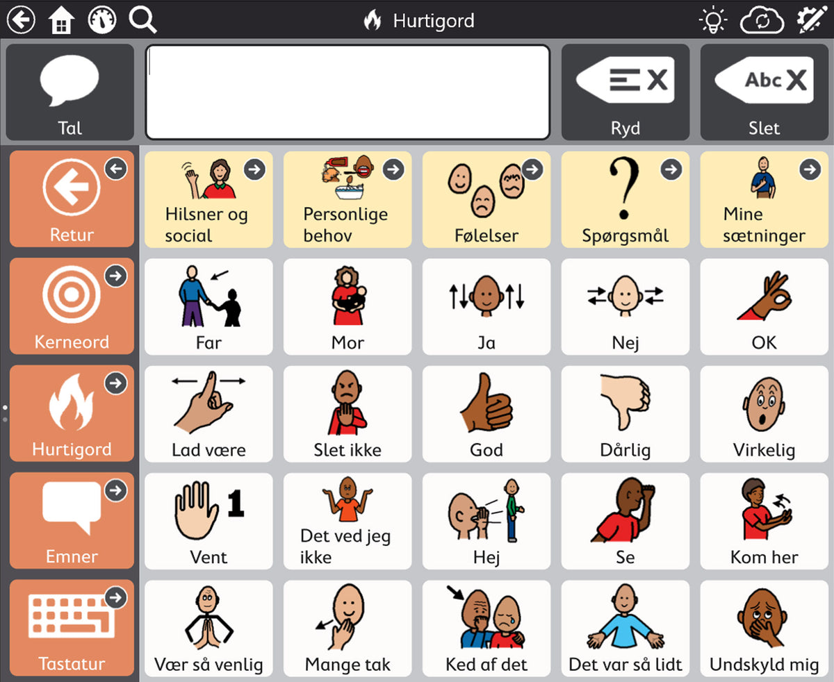  Tobii Dynavox TD Snap med PCS-symboler 